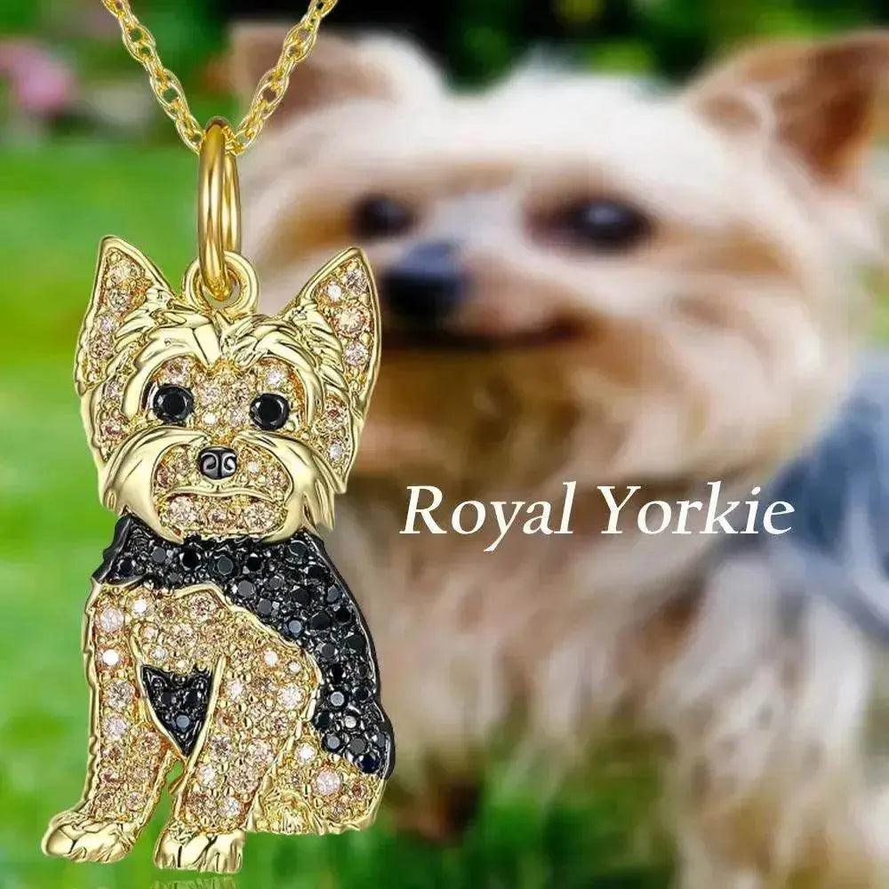 Collar con Colgante de Perro Yorkshire Lindo de Fundición a Presión de Aleación de Zinc - EX-STOCK Canada