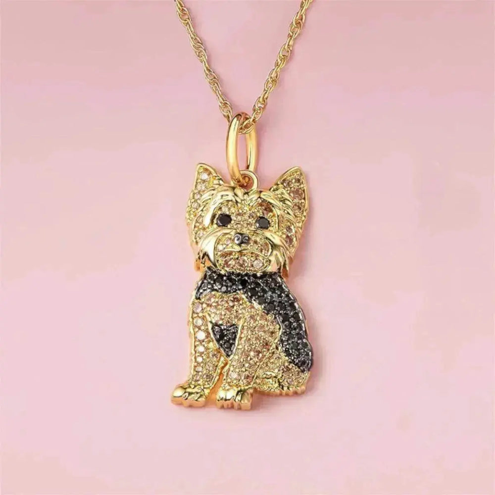 Collar con Colgante de Perro Yorkshire Lindo de Fundición a Presión de Aleación de Zinc - EX-STOCK Canada