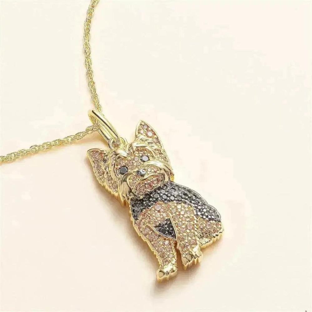 Collar con Colgante de Perro Yorkshire Lindo de Fundición a Presión de Aleación de Zinc - EX-STOCK Canada
