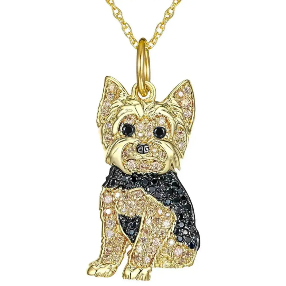 Collar con Colgante de Perro Yorkshire Lindo de Fundición a Presión de Aleación de Zinc - EX-STOCK Canada