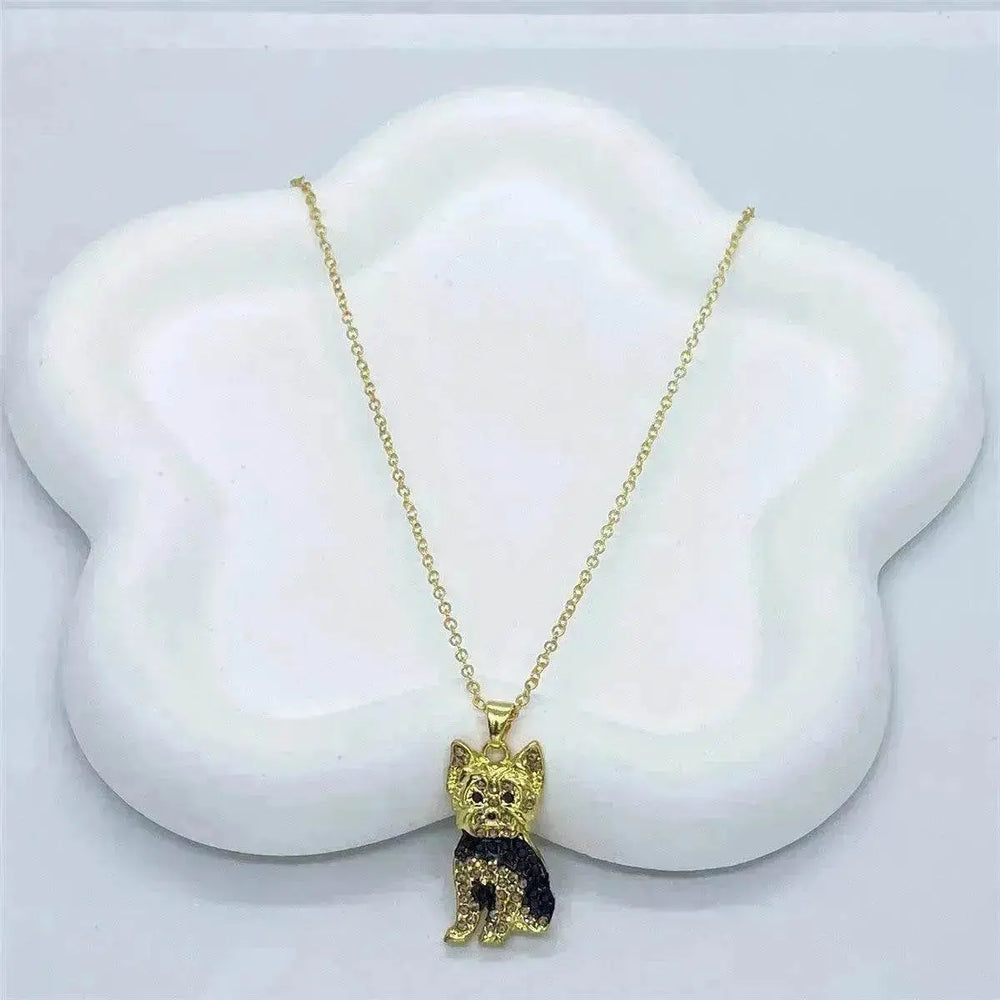 Cute Yorkshire Dog Pendant Zinc Alloy Die Casting Necklace - EX-STOCK Canada