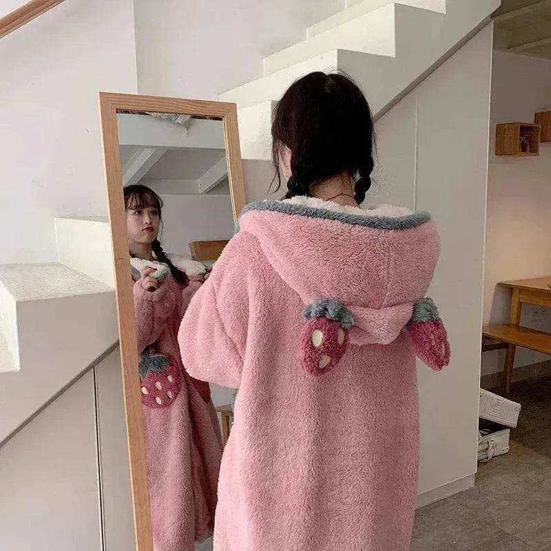 Cute padded flannel hooded pajamas - EX-STOCK Canada
