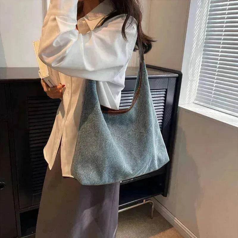 Denim Bucket Bag: Women's Large Tote - EX-STOCK Canada