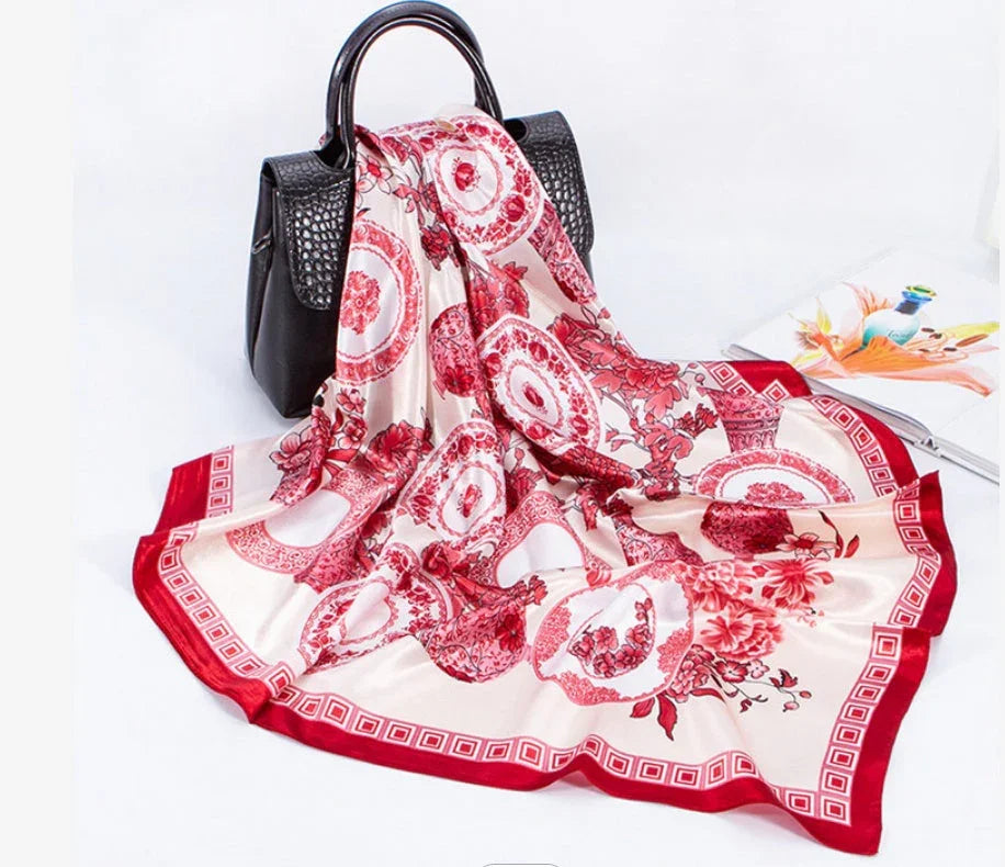 Digital Printed Square Silk Scarf EX-STOCK Canada