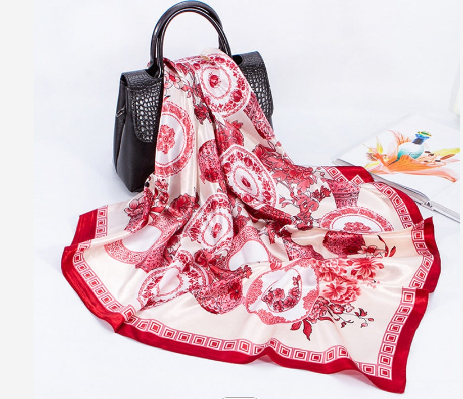 Digital Printed Square Silk Scarf EX-STOCK Canada