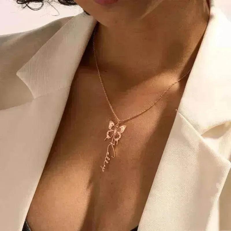 Collier Papillon Unique de Personnalité Nom Design Diy - EX-STOCK Canada