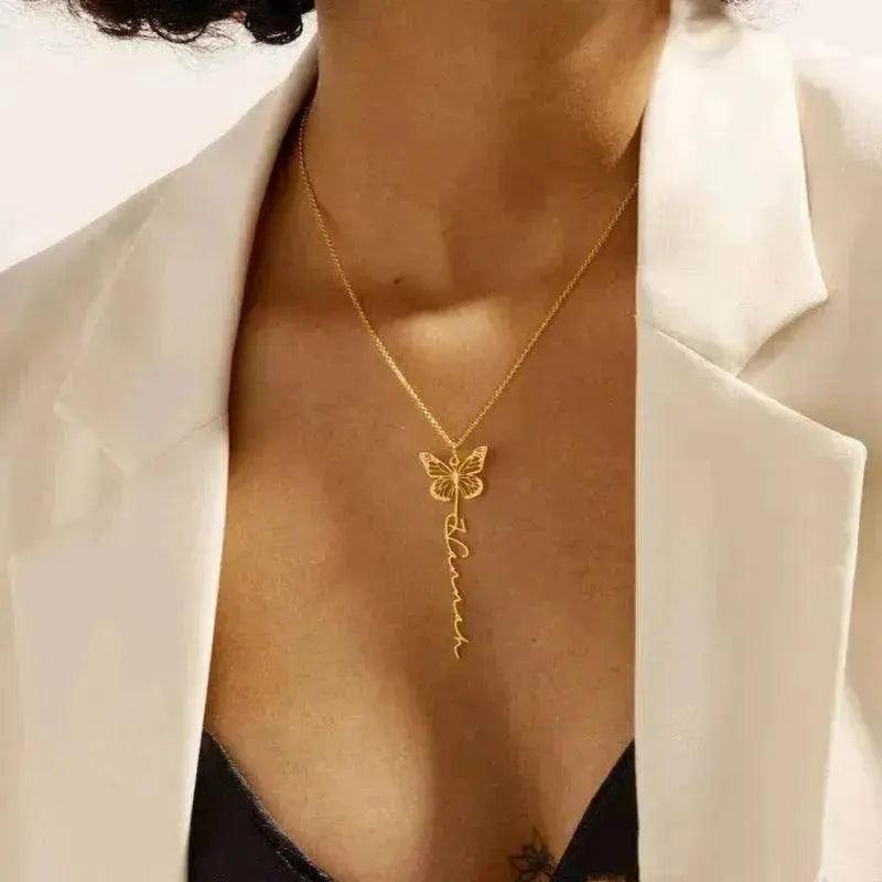 Collier Papillon Unique de Personnalité Nom Design Diy - EX-STOCK Canada
