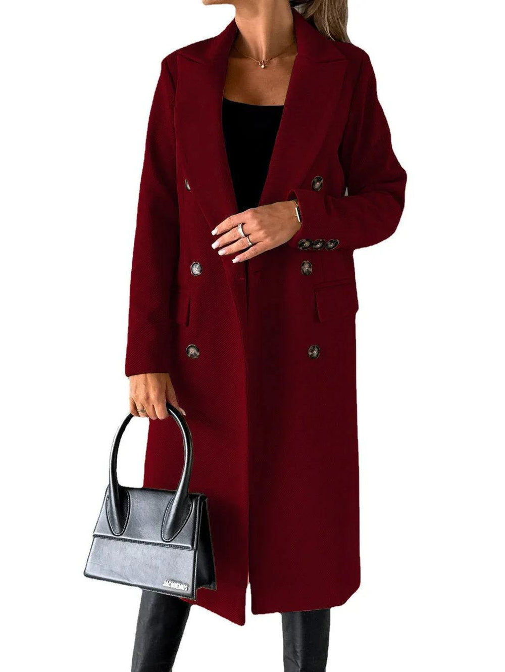 Double Breasted Lapel Coat Winter Fashion Solid Slim Long Jacket Long Sleeve Tops Womens Clothing EX-STOCK Canada