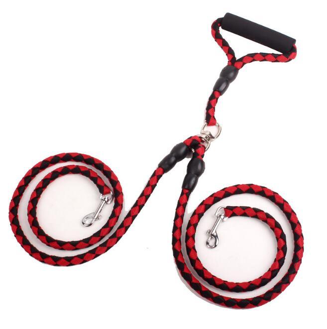 Double-Ended Traction Rope For Walking The Dog Hand-Double-Ended Traction Rope One Plus Two Leash Collar Pet Supplies Dog Collar EX-STOCK Canada