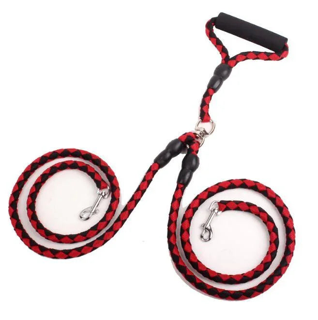 Double-Ended Traction Rope For Walking The Dog Hand-Double-Ended Traction Rope One Plus Two Leash Collar Pet Supplies Dog Collar EX-STOCK Canada