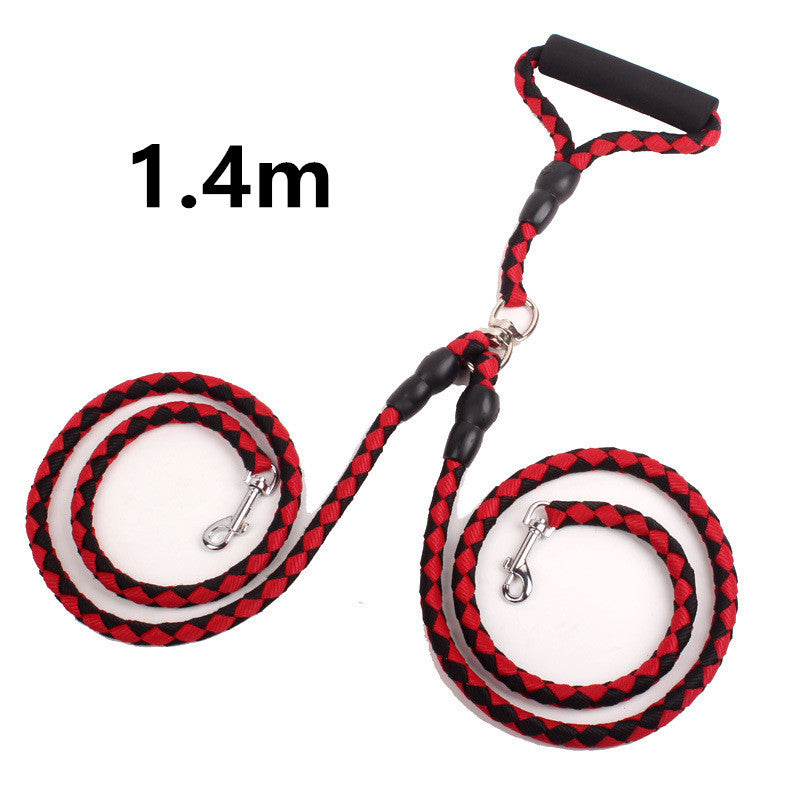 Double-Ended Traction Rope For Walking The Dog Hand-Double-Ended Traction Rope One Plus Two Leash Collar Pet Supplies Dog Collar EX-STOCK Canada