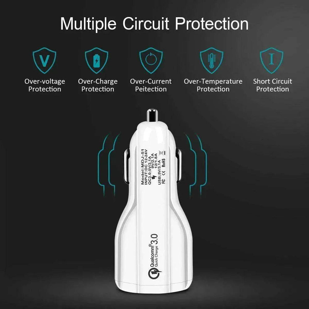 Dual USB Car Charger Qualcomm QC 3.0 Fast Charging Adapter - EX-STOCK Canada