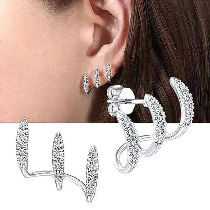 Earrings Diamond Inlaid Vibrato Cold Sense Design - EX-STOCK Canada