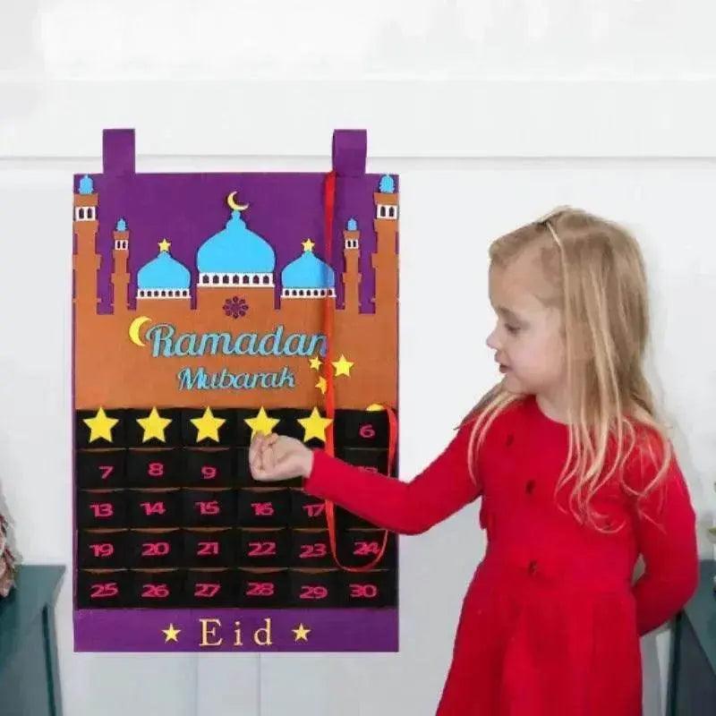 Eid Ramadan Decorated Arab Fabric Wall Calendar - EX-STOCK Canada