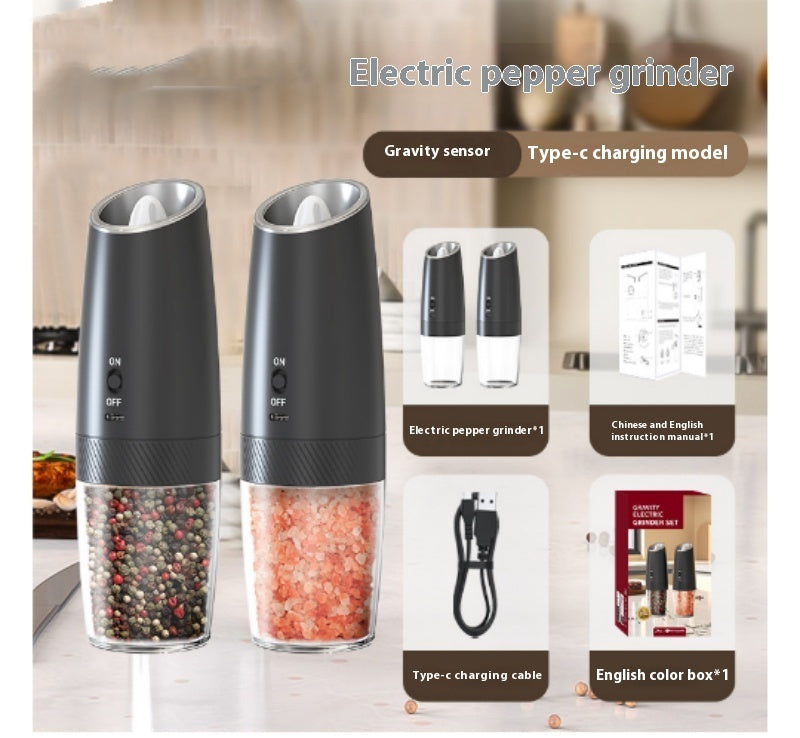 Electric Gravity Pepper Grinder Salt Grinder Adjustable Coarseness EX-STOCK Canada