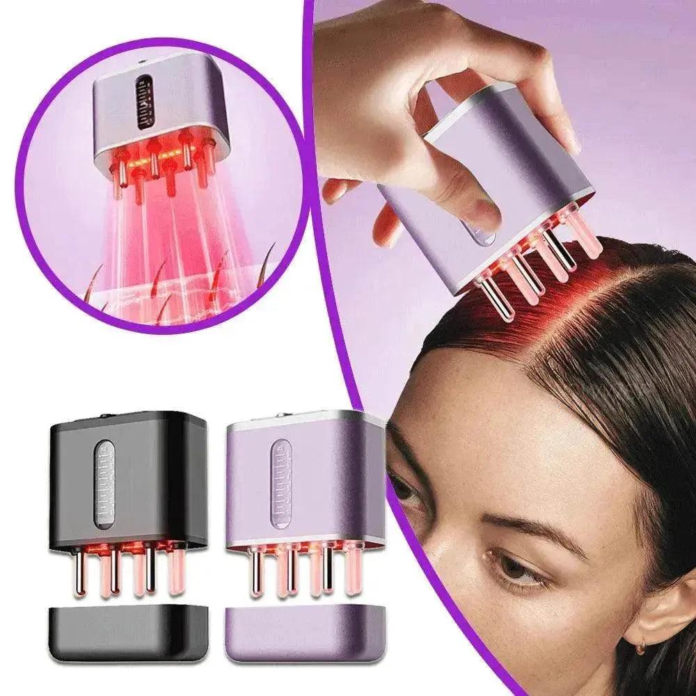 Massaggiatore Elettrico del Cuoio Capelluto Pettine da Massaggio a Corno di Mucca Applicatore di Olio a Luce Rossa Promuove la Crescita dei Capelli Pettine per Capelli Portatile - EX-STOCK Canada