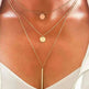 Electroplating Gold and Silver Double-layer Wafer And Long Bar Pendant Necklace - EX-STOCK Canada