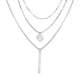 Electroplating Gold and Silver Double-layer Wafer And Long Bar Pendant Necklace - EX-STOCK Canada