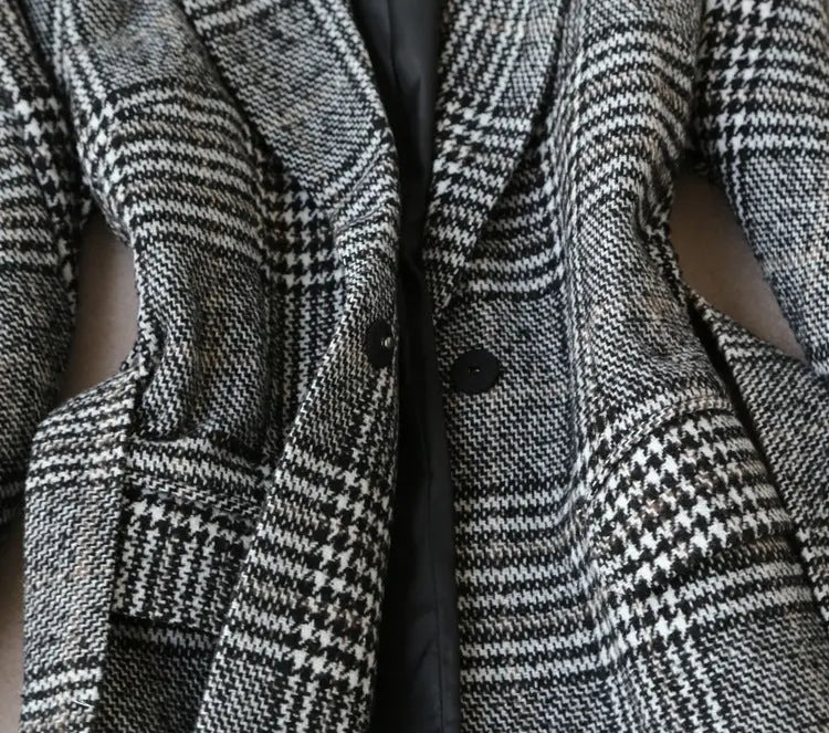Elegant Luxury Business Office Corporate Tweed Plaid Skirt suit Outfit set 2pcs - EX-STOCK Canada