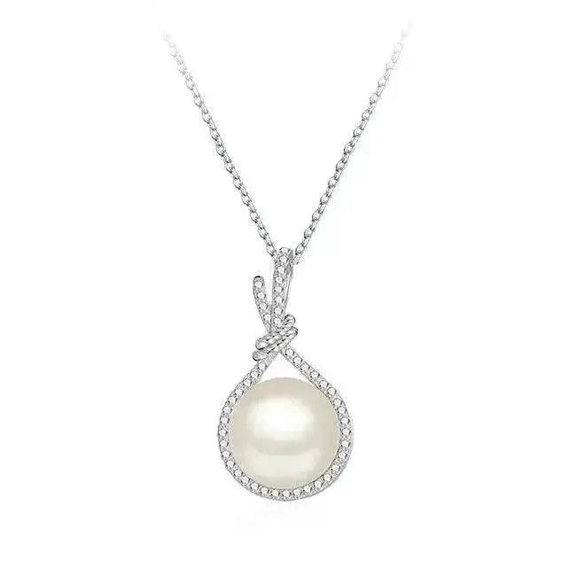 Elegante natürliche Muschelperlen Weißer Perlenanhänger Halskette - EX-STOCK Canada