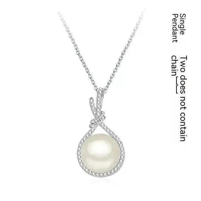 Elegante natürliche Muschelperlen Weißer Perlenanhänger Halskette - EX-STOCK Canada