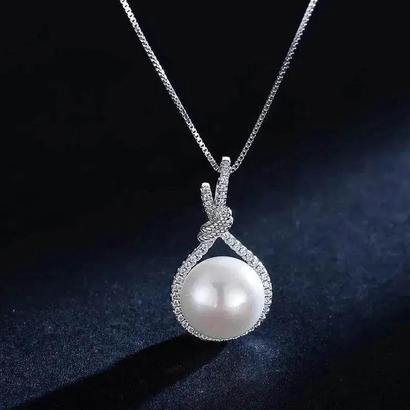 Elegante natürliche Muschelperlen Weißer Perlenanhänger Halskette - EX-STOCK Canada
