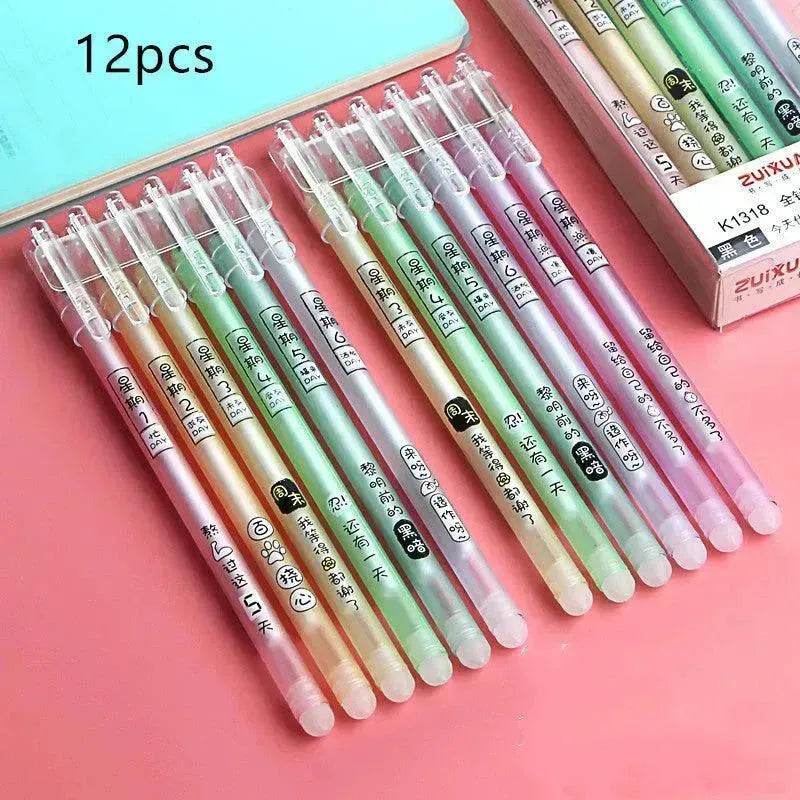 Grundschüler verwenden einen radierbaren Gelstift, um den einfachen Sassafras Magic Eraser Stift zu reiben - EX-STOCK Canada