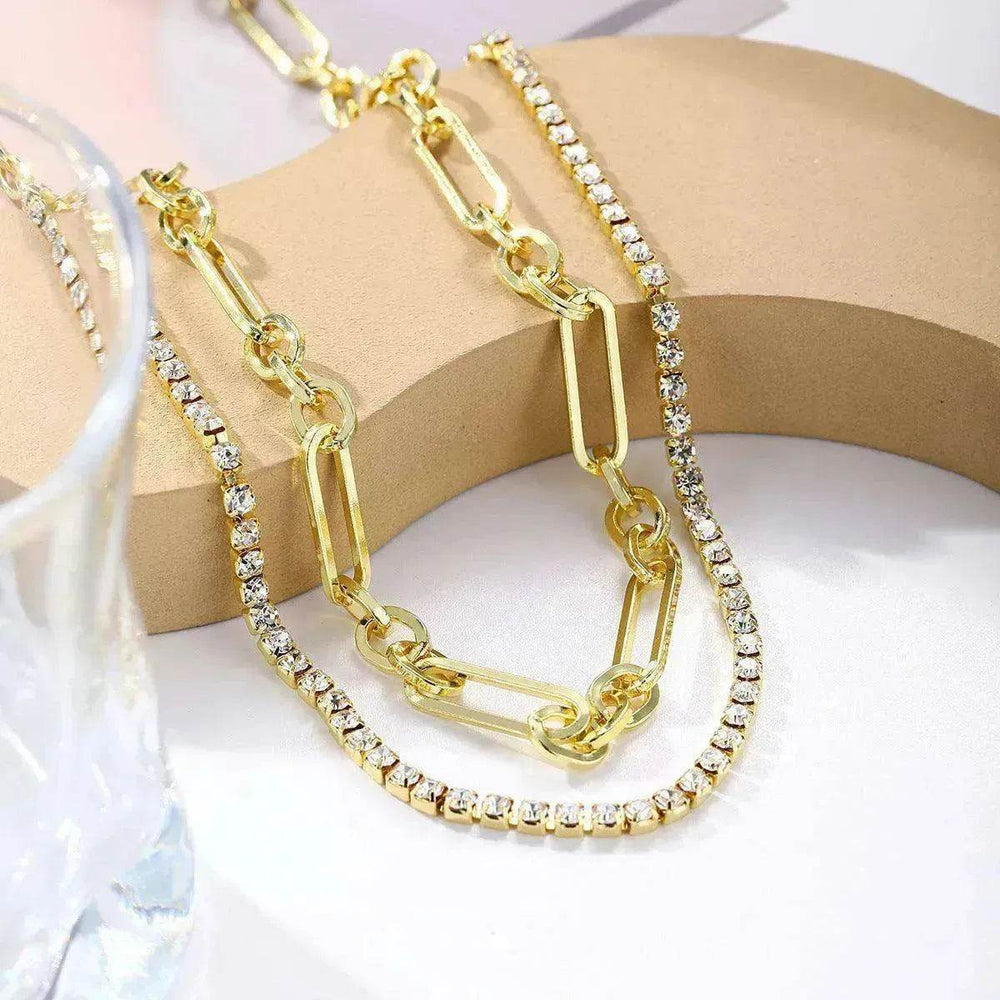 European And American Accessories Stitching Mixed Color Zircon Necklace - EX-STOCK Canada