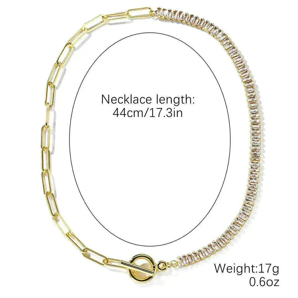 European And American Accessories Stitching Mixed Color Zircon Necklace - EX-STOCK Canada