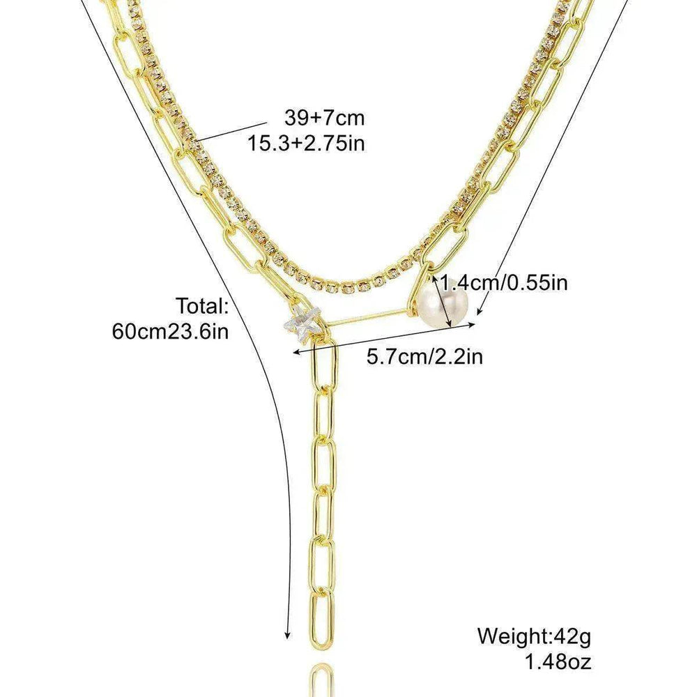 European And American Accessories Stitching Mixed Color Zircon Necklace - EX-STOCK Canada