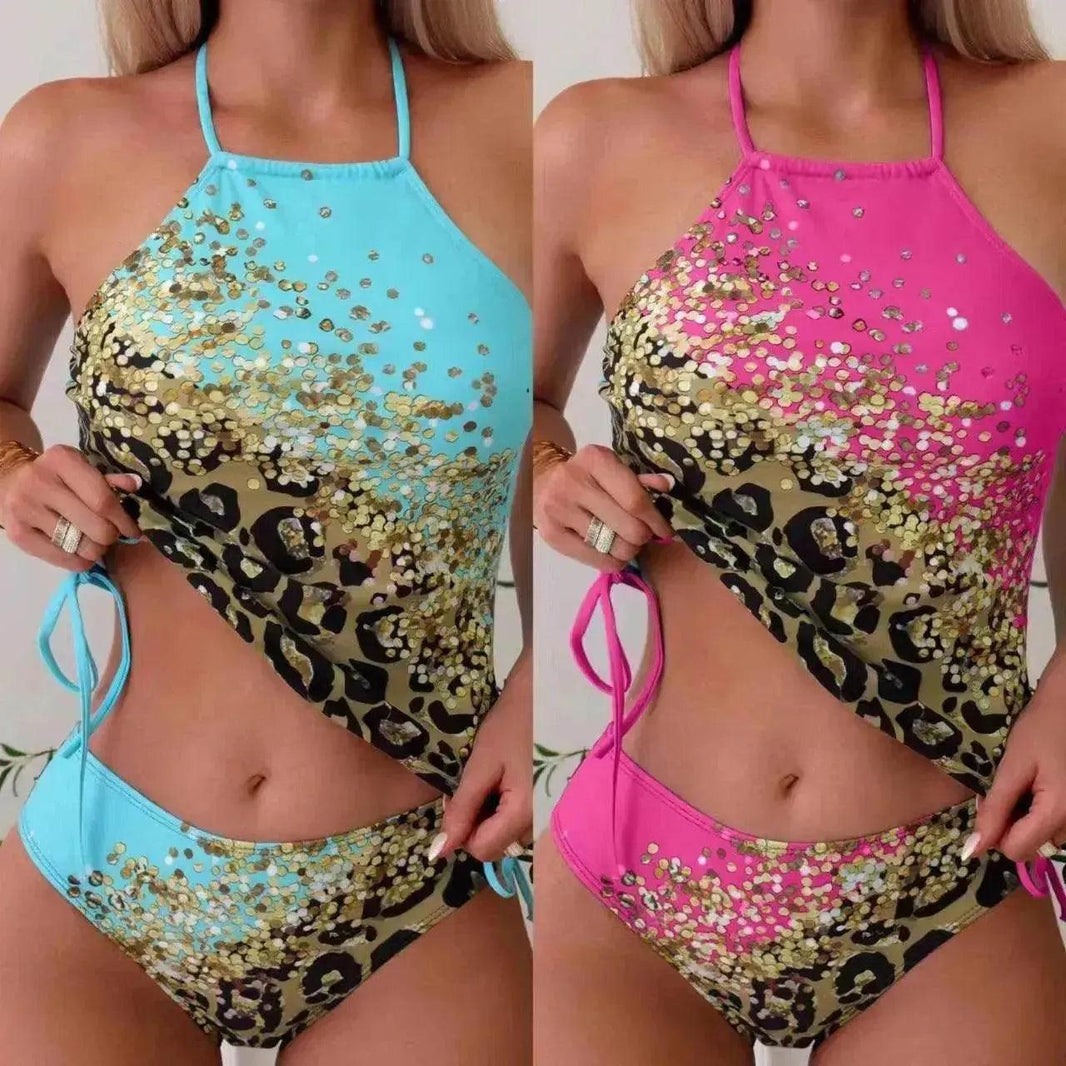 European And American New Women's Split Bikini Printing Swimsuit With Shoulder Straps - EX-STOCK Canada