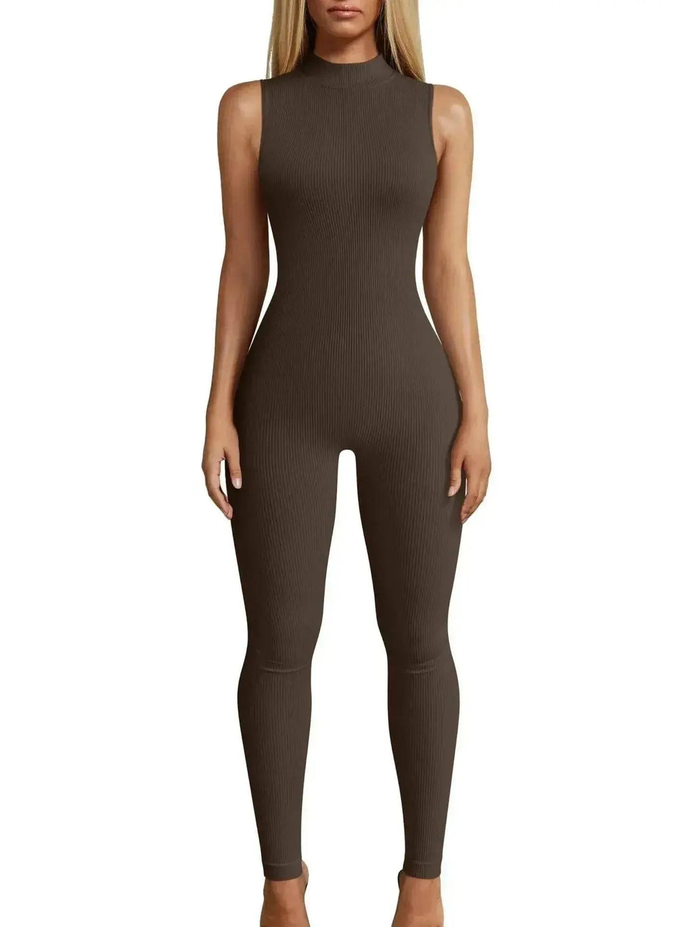 European And American Style Women Yoga Slim Rib Sleeveless Sports Jumpsuit - EX-STOCK Canada