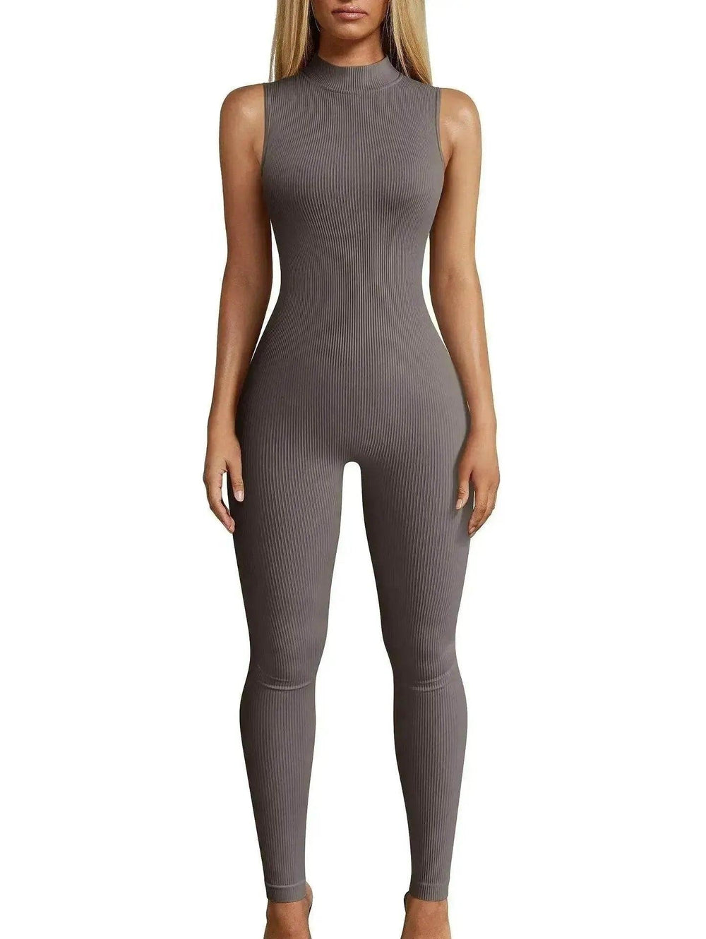 Europäischer und amerikanischer Stil Frauen Yoga Schlank Ripp Ärmeloser Sportoverall - EX-STOCK Canada