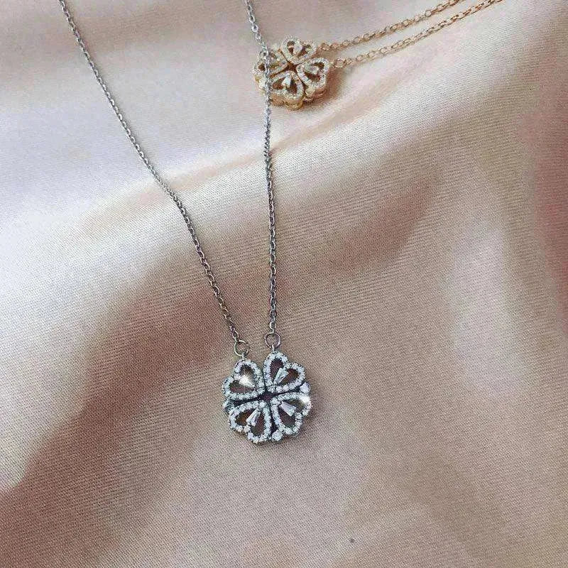 Collar de mujer con trébol de cuatro hojas deformable desmontable de estilo explosivo - EX-STOCK CANADA