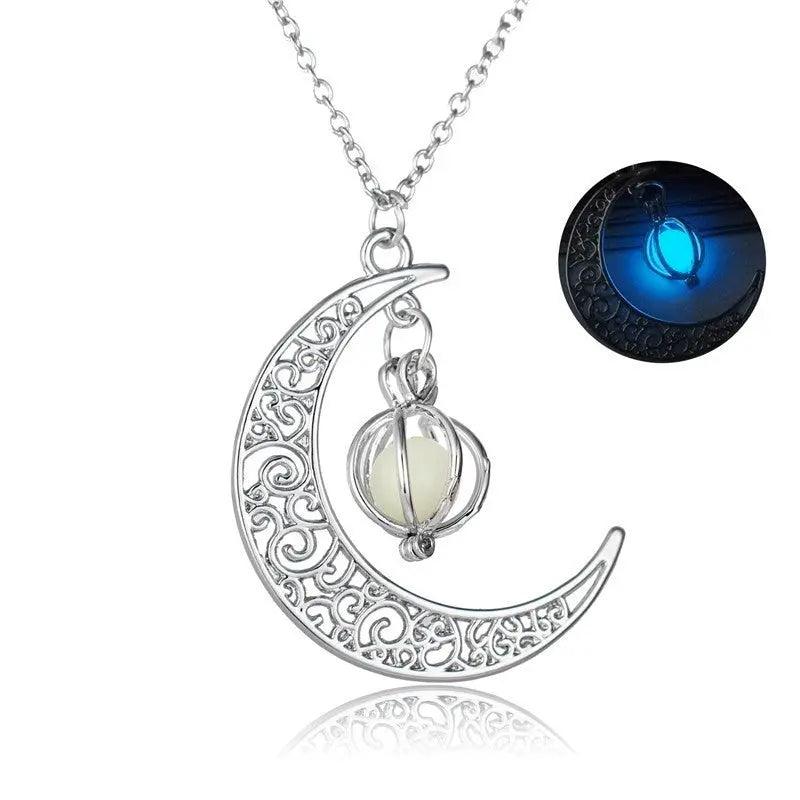 Fashion Moon Natürlicher Leuchtender Stein Heilende Halskette Damen Geschenk Anhänger Luminous Halskette Schmuck - EX-STOCK Canada
