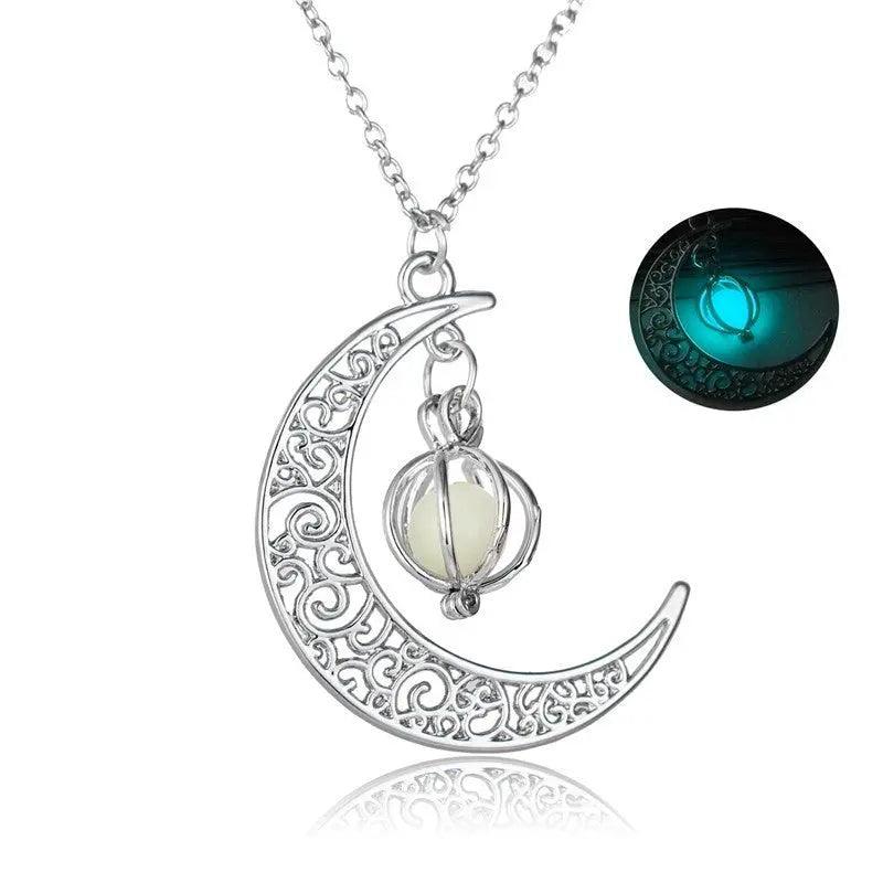 Fashion Moon Natürlicher Leuchtender Stein Heilende Halskette Damen Geschenk Anhänger Luminous Halskette Schmuck - EX-STOCK Canada