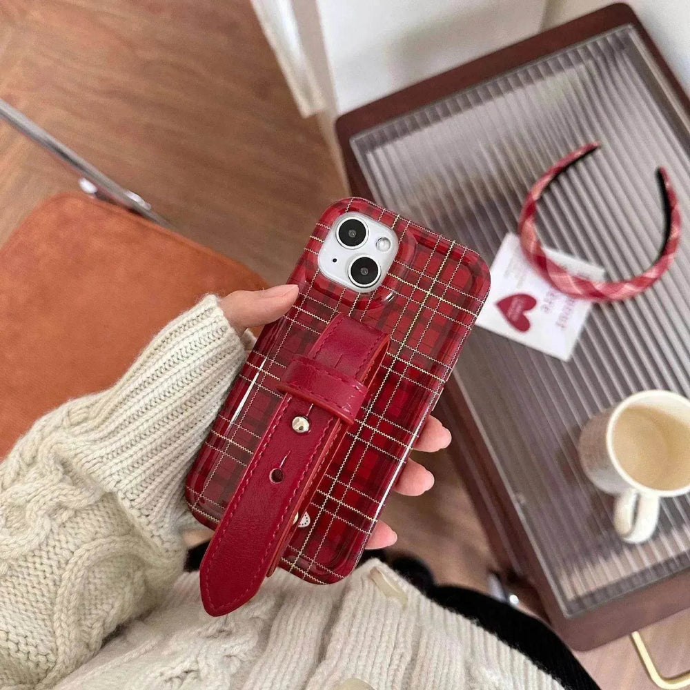 Fashion New Year Wine Red Plaid Phone Case - EX-STOCK Canada