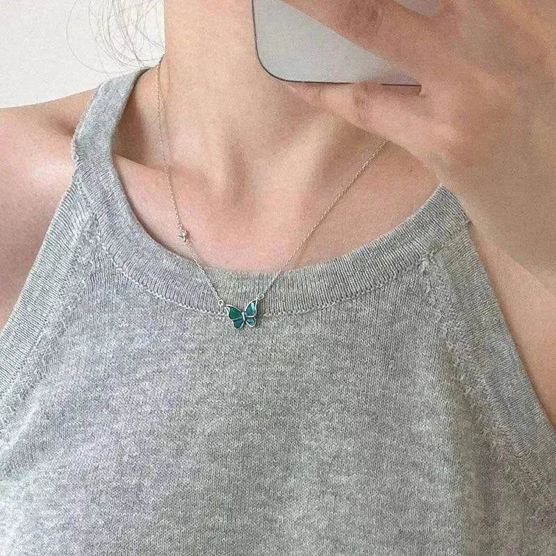 Fashion Novelty S925 Sliver Color-changing Butterfly Necklace - EX-STOCK Canada