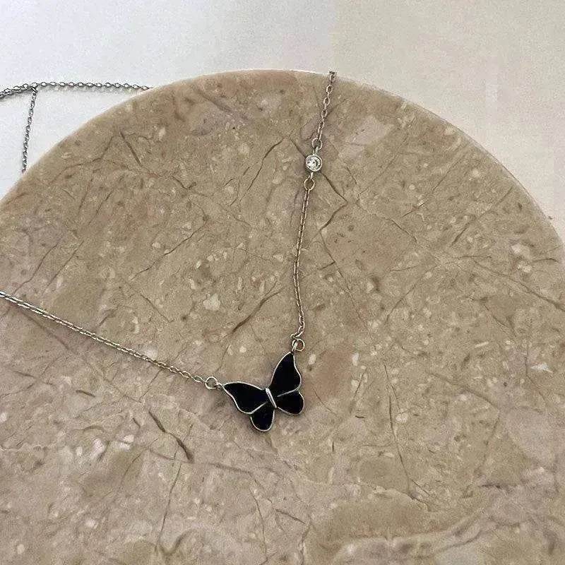 Fashion Novelty S925 Sliver Color-changing Butterfly Necklace - EX-STOCK Canada