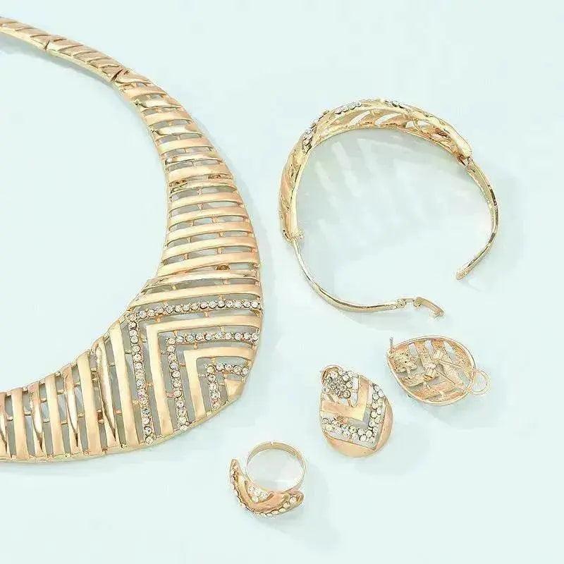 Mode Einfaches Legierungs-Erstes Halskette-und-Ohrringe-Vier-Teiliges Set - EX-STOCK Canada