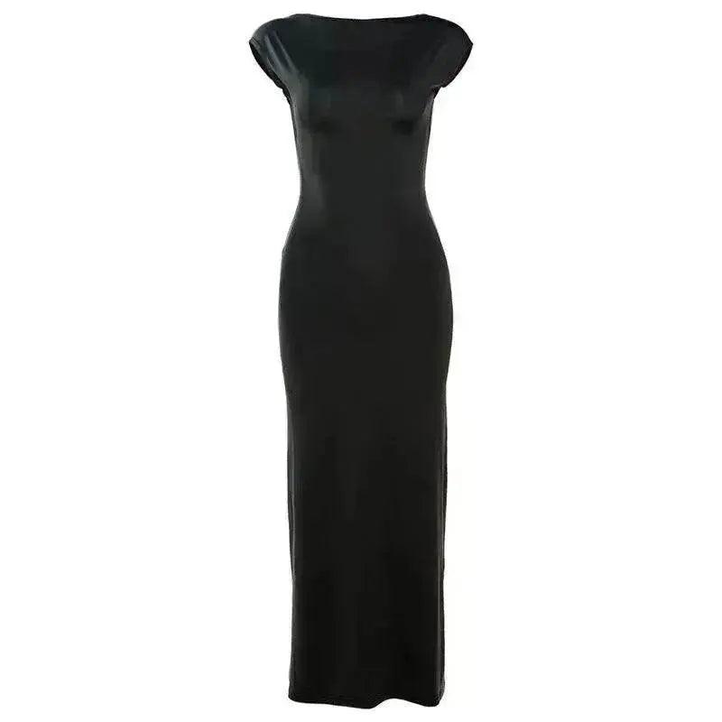 Robe mode taille fine avec taille haute, détail ajouré et design dos nu - EX-STOCK Canada