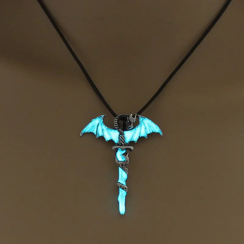 Fashion Trendy Men's Domineering Luminous Flame Dragon Necklace - EX-STOCK Canada
