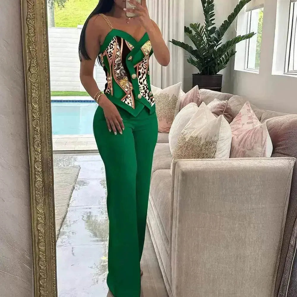 Fashion Women's Sleeveless Blouse Two-piece Suit - EX-STOCK Canada