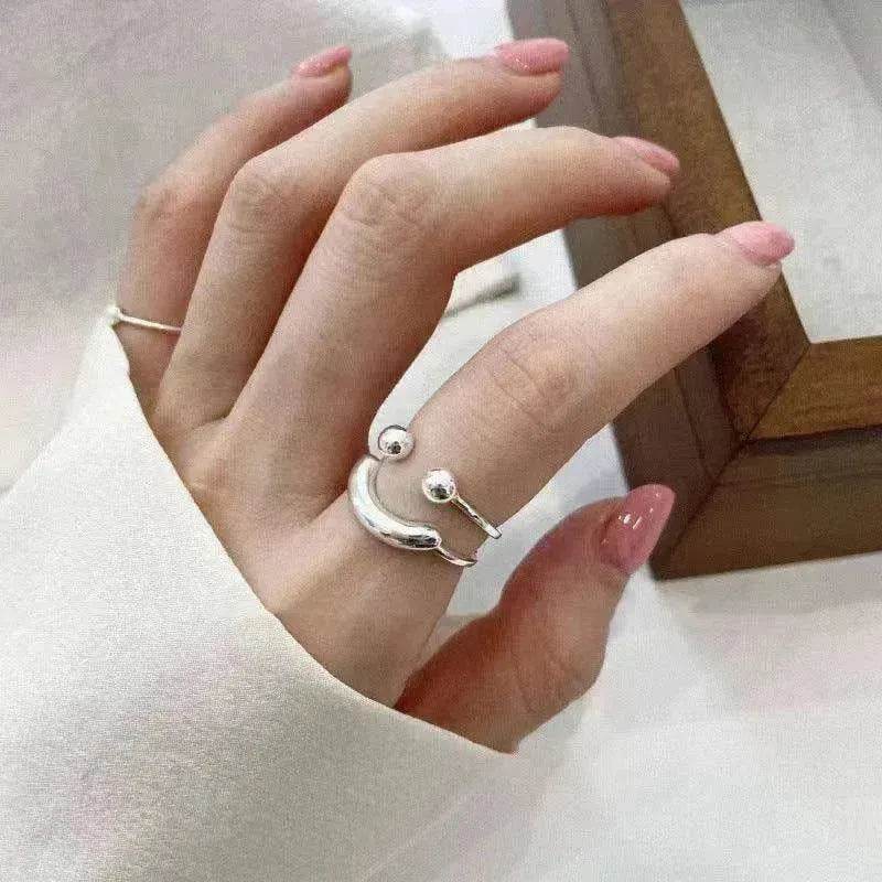 Fashionable Jewelry Adjustable Opening Ring Smiley Cute Happy Face Ring - EX-STOCK Canada