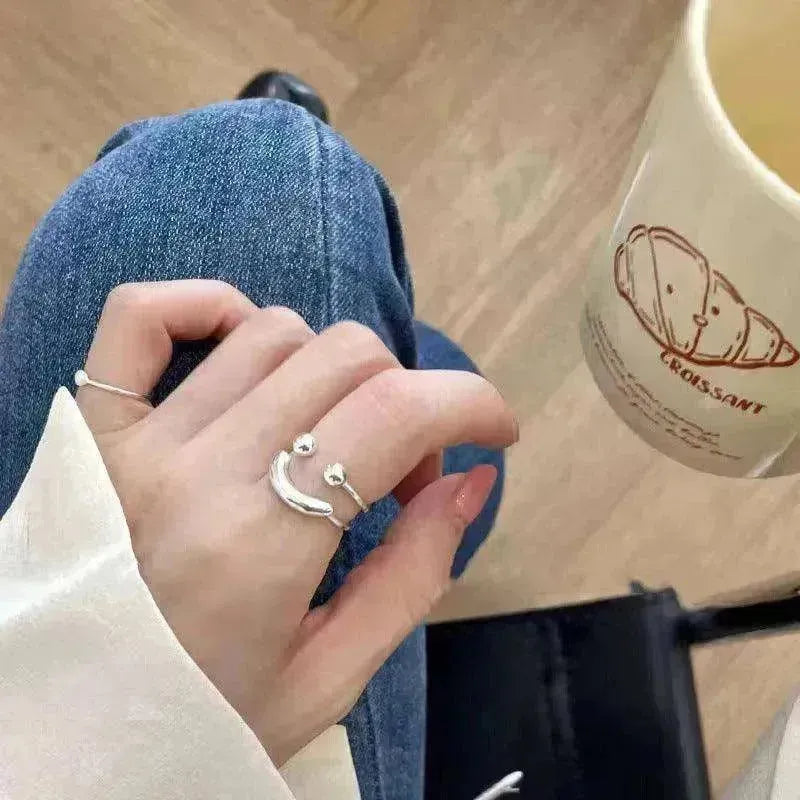 Modischer Schmuck Einstellbarer Ring mit offenem Ende Smiley Niedliches Glückliches Gesicht Ring - EX-STOCK CANADA