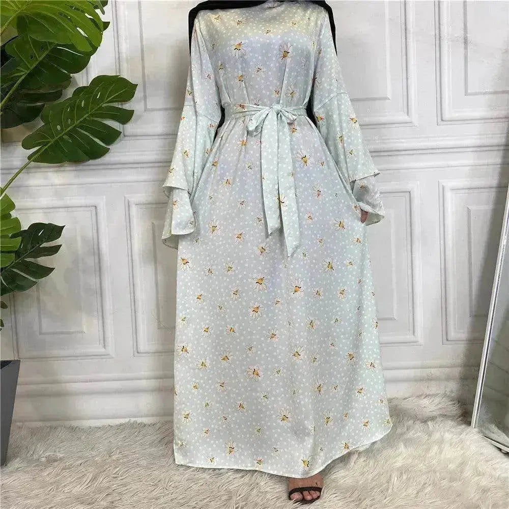 Fashionable Printed Large Lace Up Arab Dress - EX-STOCK Canada