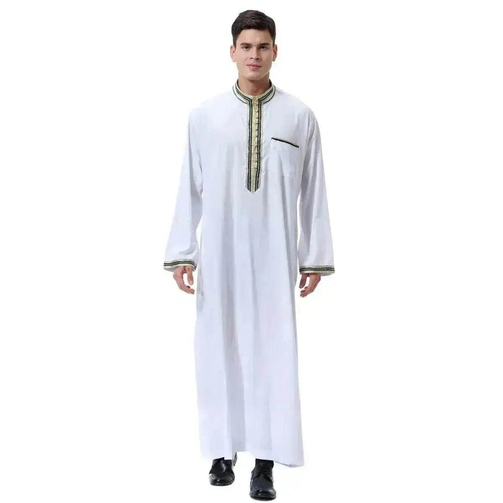 Modische und elegante arabische Nahost-Herrenrobe mit Stehkragenapplikation, TH810 Marokkanische Herren-Jalabiya - EX-STOCK Canada