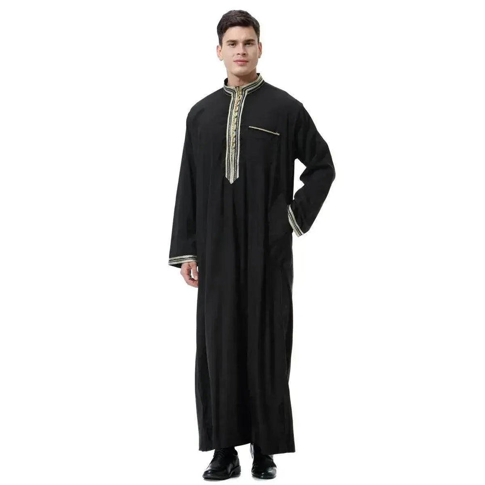 Modische und elegante arabische Nahost-Herrenrobe mit Stehkragenapplikation, TH810 Marokkanische Herren-Jalabiya - EX-STOCK Canada