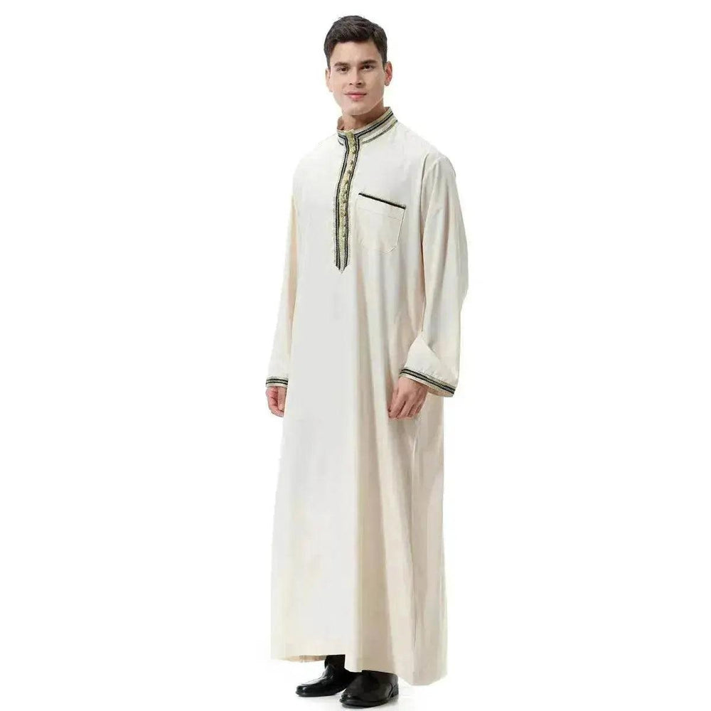 Modische und elegante arabische Nahost-Herrenrobe mit Stehkragenapplikation, TH810 Marokkanische Herren-Jalabiya - EX-STOCK Canada
