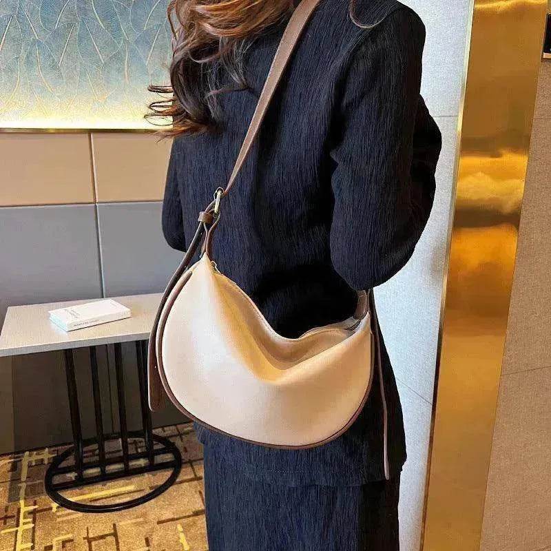 Female's Fashionable Moon Shape Underarm Solid Color Small Shoulder Bag - EX-STOCK Canada